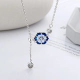 Retro Enamel Flower Dangle Necklace For Women Wedding Party