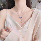 Retro Enamel Flower Dangle Necklace For Women Wedding Party