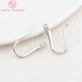 6PCS Platinum Plated Earrings Hooks with Zircon for DIY Jewelry Making
