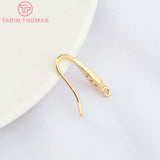6PCS Platinum Plated Earrings Hooks with Zircon for DIY Jewelry Making