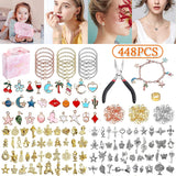 448Pcs Enamel Jewelry Findings Set Charm Bracelet Making Kit
