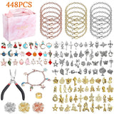 448Pcs Enamel Jewelry Findings Set Charm Bracelet Making Kit