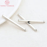 20PCS 24K Brass Cuboid Charms Pendants for DIY Jewelry Making