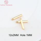 20PCS 24K Brass Cuboid Charms Pendants for DIY Jewelry Making