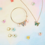 44Pcs Resin Glitter Butterfly Pendants Alloy Cadmium Lead-Free Golden Mixed