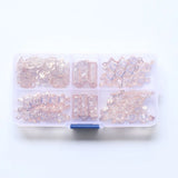 44Pcs Flower Geometry KC Alloy Glass Crystal Inner Pendants Charms
