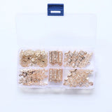 44Pcs Flower Geometry KC Alloy Glass Crystal Inner Pendants Charms