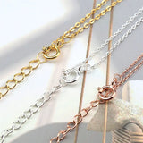 925 Silver/Gold/Rose Cross Chain Thin Necklace for Women 0.8mm
