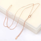 925 Silver/Gold/Rose Cross Chain Thin Necklace for Women 0.8mm