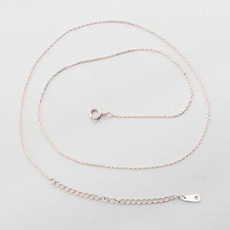 925 Silver/Gold/Rose Cross Chain Thin Necklace for Women 0.8mm