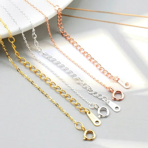 925 Silver/Gold/Rose Cross Chain Thin Necklace for Women 0.8mm