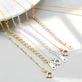 925 Silver/Gold/Rose Cross Chain Thin Necklace for Women 0.8mm