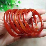 Natural 6mm Red Chalcedony Bangle Bracelet Kids Jewelry