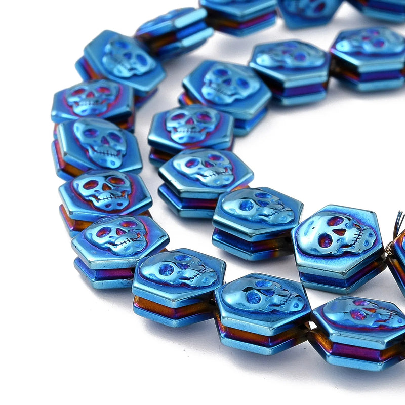 44pcs Polygon Hematite Beads Charms for Halloween DIY Jewelry Making