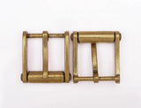 Retro Brass Roller Belt Buckle, Single Prong Pin, 45*42MM