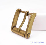 Retro Brass Roller Belt Buckle, Single Prong Pin, 45*42MM
