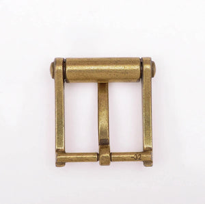 Retro Brass Roller Belt Buckle, Single Prong Pin, 45*42MM