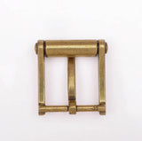Retro Brass Roller Belt Buckle, Single Prong Pin, 45*42MM
