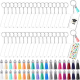 45/60Pcs Multi-colored Tassel Keychain Set