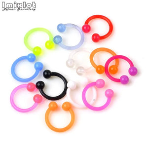 Acrylic Ear Eyebrow Nose Lip Tongue Barbell Piercing Set