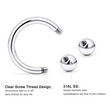 Mixed Styles Stainless Steel Body Piercing Barbell Set
