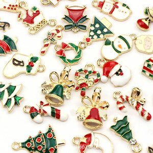 45 Mixed Metal Enamel Charms Christmas Pendants Ornaments Beads Xmas Tree Decor