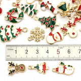 45 Mixed Metal Enamel Charms Christmas Pendants Ornaments Beads Xmas Tree Decor