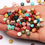 45 Round Acrylic Letter Beads A-Z Alphabet for DIY Jewelry Making 4x7mm