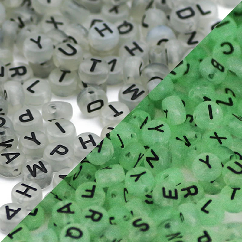 45 Round Acrylic Letter Beads A-Z Alphabet for DIY Jewelry Making 4x7mm