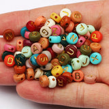 45 Round Acrylic Letter Beads A-Z Alphabet for DIY Jewelry Making 4x7mm