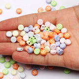 45 Round Acrylic Letter Beads A-Z Alphabet for DIY Jewelry Making 4x7mm