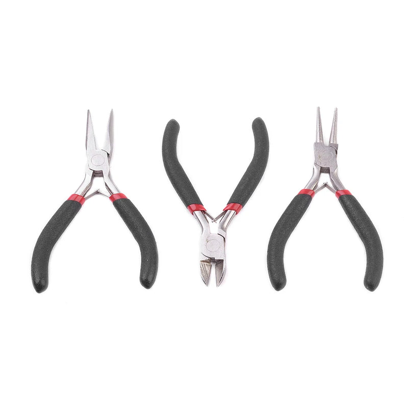 Steel DIY Jewelry Tool Set: Round Nose, Wire-Cutter, Side Cutting Pliers