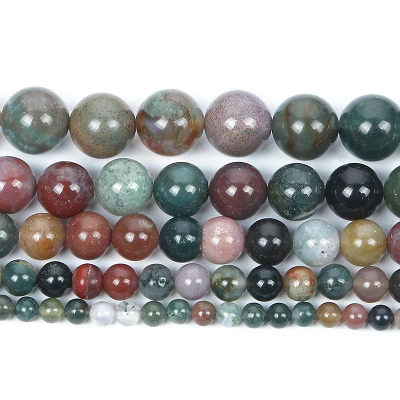 45 Natural Stone Beads Agate Crystal Chalcedony Frosted Round Loose Beads