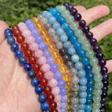 Natural Stone Beads Tiger Eye Amethysts Lapis Lazuli Aquamarines Round Beads