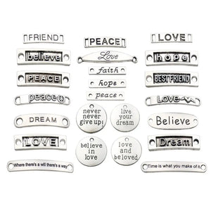 45 pcs Mixed Inspiration Words Charms for DIY Jewelry Making Necklace Bracelet