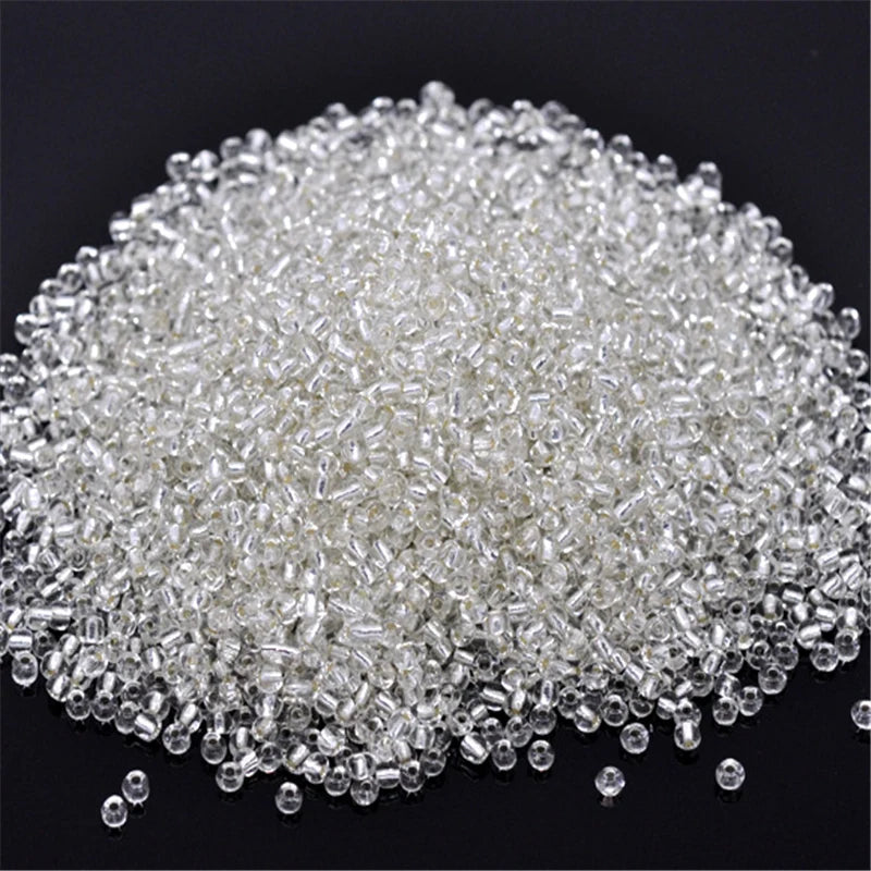 450g Foil Glass Seed Beads Clear Red for DIY Jewelry Making 4x3.5mm Hole 1mm