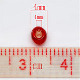 450g Foil Glass Seed Beads Clear Red for DIY Jewelry Making 4x3.5mm Hole 1mm