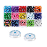450 Evil Eye Beads Flat Round Beads with Elastic String