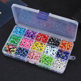 450 Evil Eye Beads Flat Round Beads with Elastic String