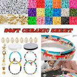 4500pcs 6mm Multicoloured Clay Flat Beads Assortment Set