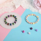 450Pcs Mix Colors Acrylic Heart Cube Beads Spacer Square Charm DIY Jewelry