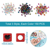 450Pcs Mix Colors Acrylic Heart Cube Beads Spacer Square Charm DIY Jewelry