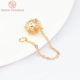 6PCS 55MM 24K Brass Sun Face Connects Chain DIY Jewelry Wholesales