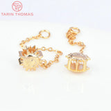 6PCS 55MM 24K Brass Sun Face Connects Chain DIY Jewelry Wholesales