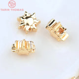 6PCS 4x7.5MM Hole1.5MM 24K Brass Sun Spacer Beads