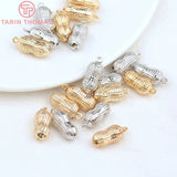 6PCS 7x4MM 24K Brass Peanut Charms Pendants DIY Jewelry Making Findings
