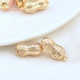 6PCS 7x4MM 24K Brass Peanut Charms Pendants DIY Jewelry Making Findings