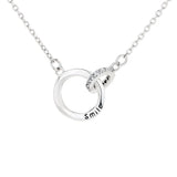 ZFSILVER S925 Sterling Silver Diamond-set Circle Letter Necklace
