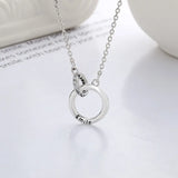 ZFSILVER S925 Sterling Silver Diamond-set Circle Letter Necklace