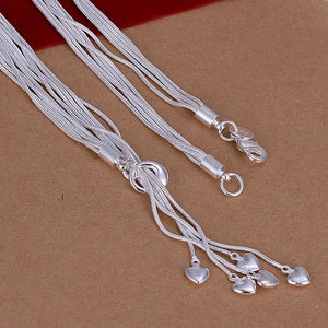 925 Silver Necklace Charm for Women Lady Wedding N092